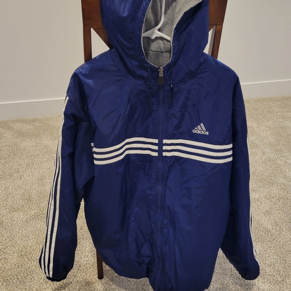 ADIDAS Navy and Gray Reversable Jacket Men's
